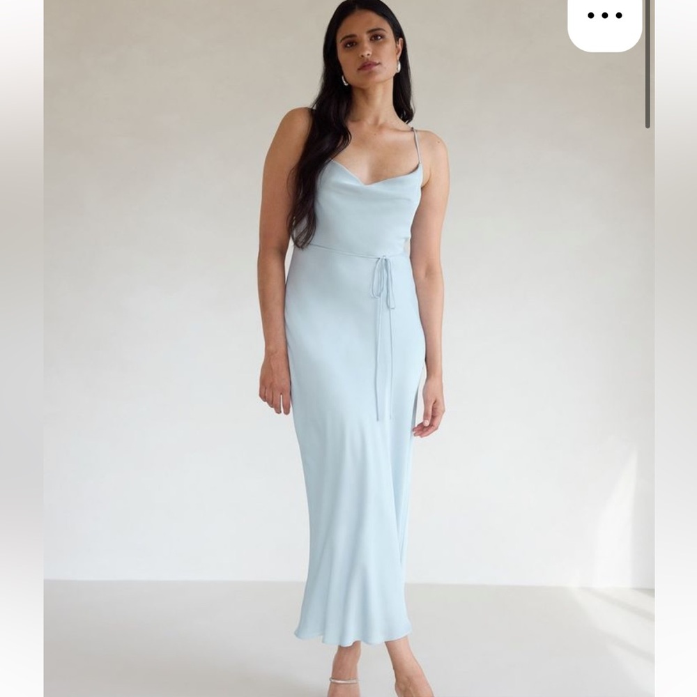 Park & Fifth Sullivan Dress | Blue Sleeveless Cowl Neck Slip Maxi Dress